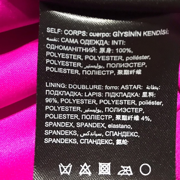 bebe Fuchsia Pink Deep V Neck Mini Dress, Size 00 - Picture 5 of 9